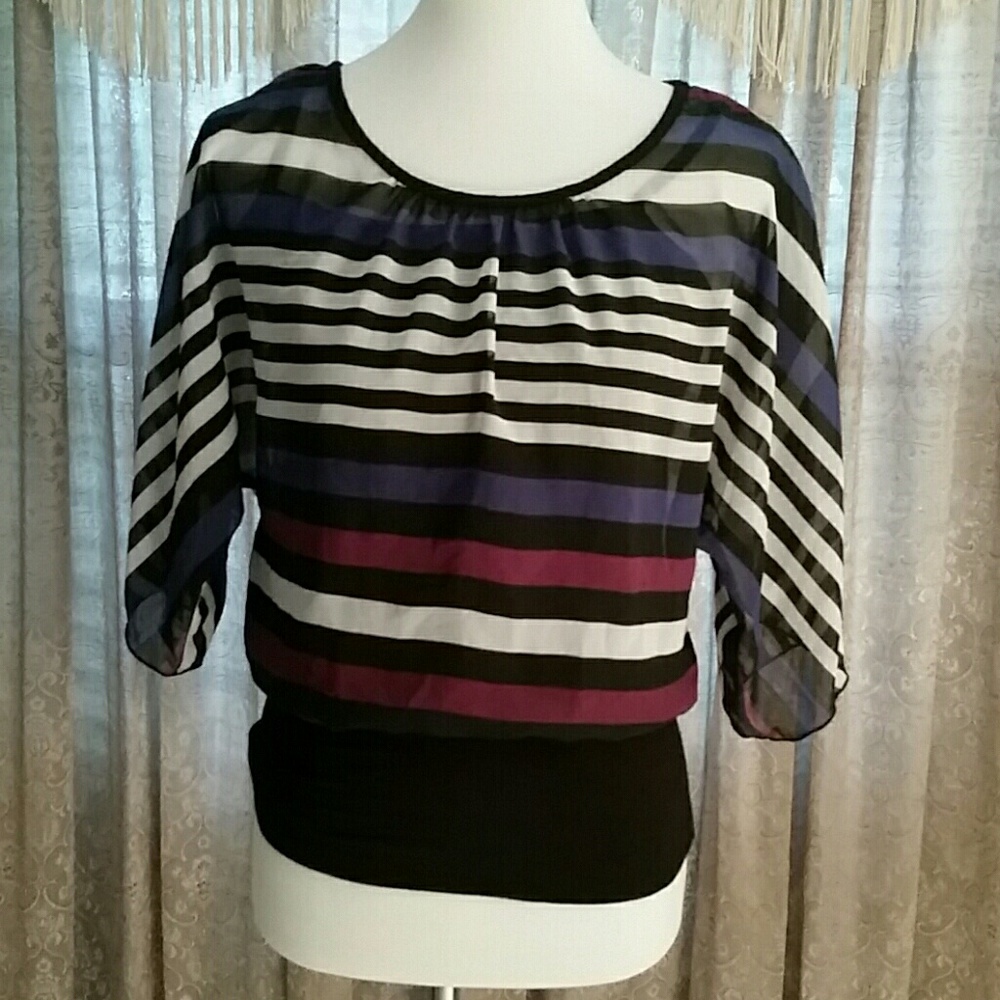 BCX Chiffon top with Built in Cami